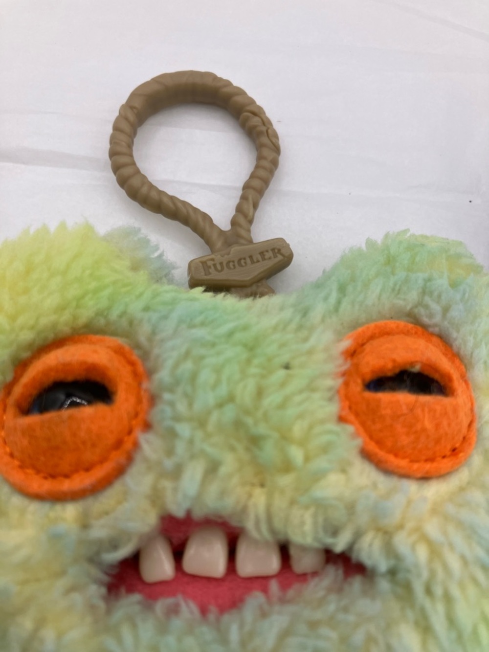 NWT FUGGLER MUNCH MUNCH TIE DYE Keychain - Green /Orange Eyes CHARM PURSE ZURU